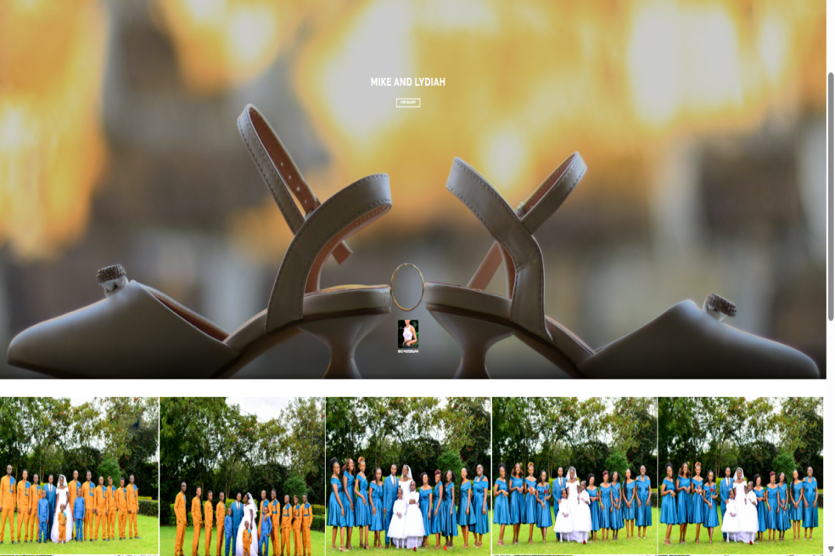 wedding phots delivery interface