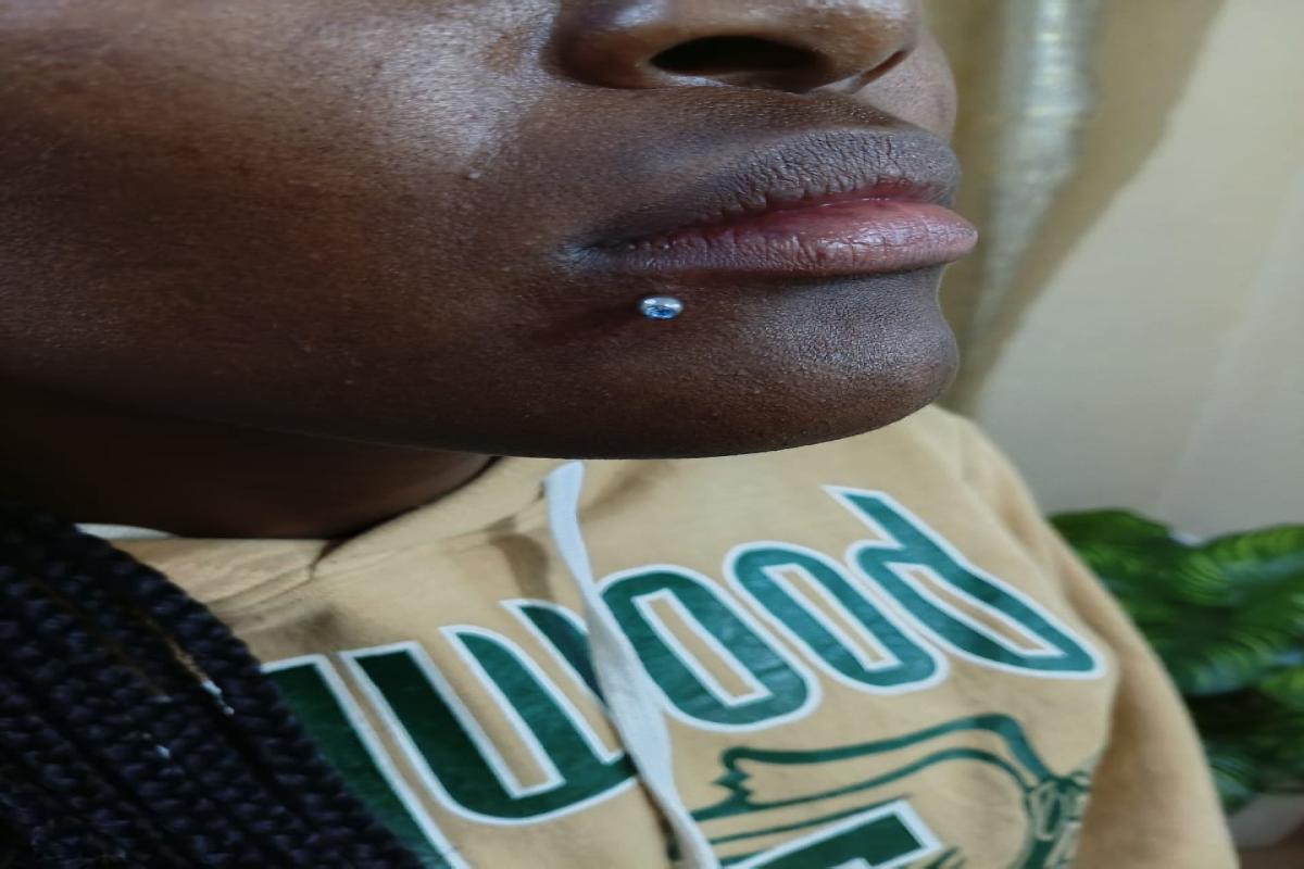 Lip piercing